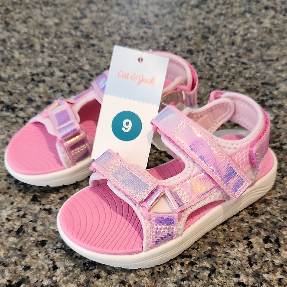 Cat & Jack Iridescent Pink Kids Sandals